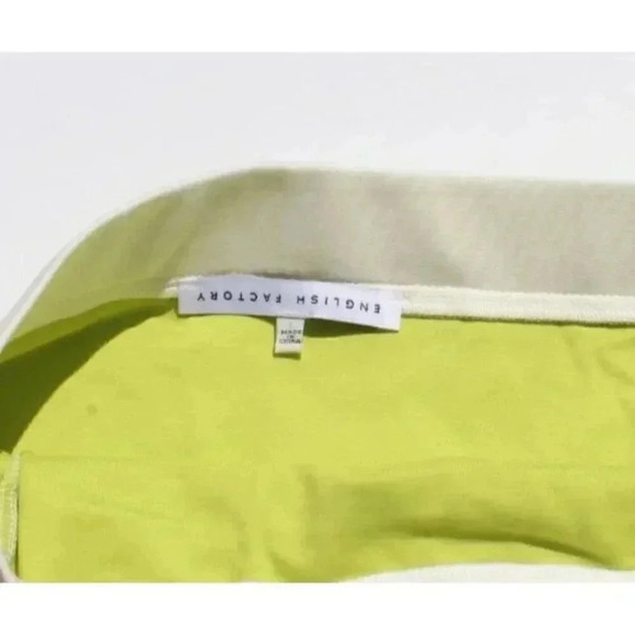 NWT ENGLISH FACTORY White Stripped Retro A-LINE MINI Skirt Sz Large Strechy - Picture 2 of 2